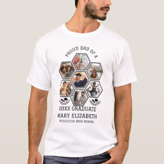 T-shirt Papa fier d'un diplômé de 20XX | Collage de photos