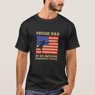 T-shirt Papa Fier D'un Lanceur De Fer à Cheval Génial Qui
