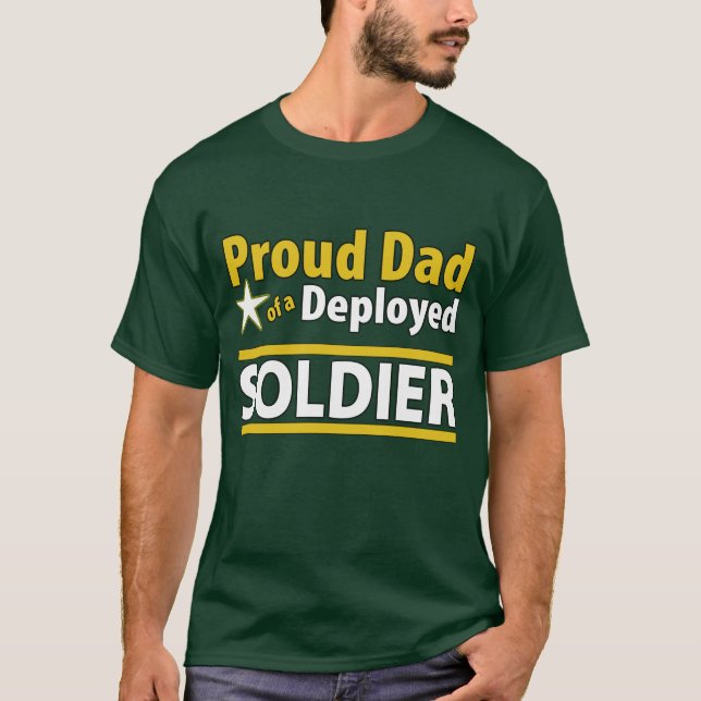 T-shirt Papa fier d'une chemise déployée de soldat (Devant)