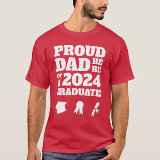T-shirt Papa fier ici d'un 2024 Graduate Fier Père de