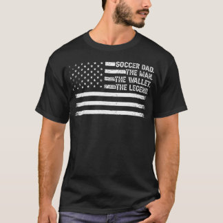 T-shirt Papa footballeur Le portefeuille La légende Fête d