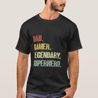T-shirt Papa gamer légendaire superhéros