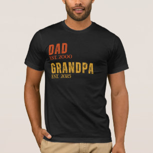 T-shirt Papa Grand-Père Personnalisé Est. Année Retro pers