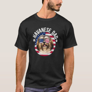 T-shirt Papa Havanais Drapeau américain Papa d'un Havanais