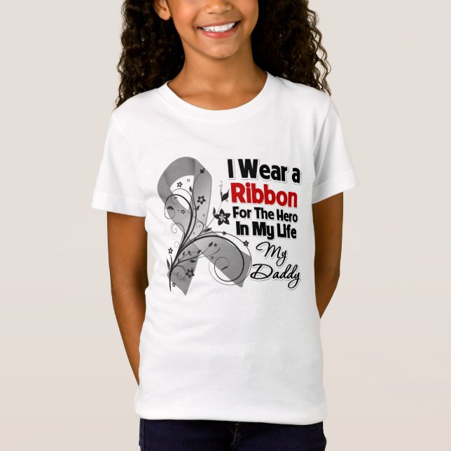 T-Shirt Papa Hero dans ma vie Cerveau Cancer (Devant)