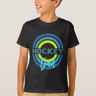 T-shirt Papa hockey avec des cercles de hockey modernes