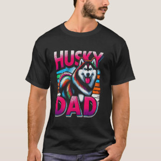 T-shirt Papa Husky Drôle Husky Sibérien Chien Animal De Co