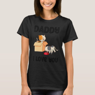 T-shirt Papa je t'aime chats Kitty Enfants  Fête des Pères