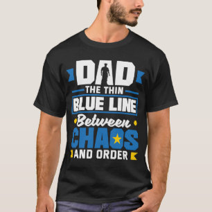 T-shirt Papa la Fête des pères protectrice pour le policie