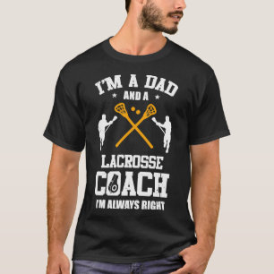 T-shirt Papa Lacrosse Je Suis Un Papa Et Un Entraîneur De 