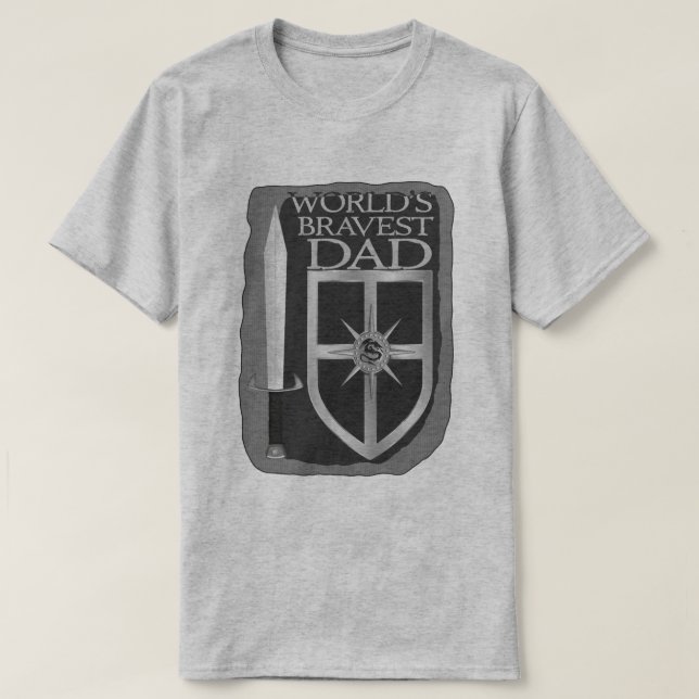 T-shirt Papa le plus courageux du monde (Design devant)
