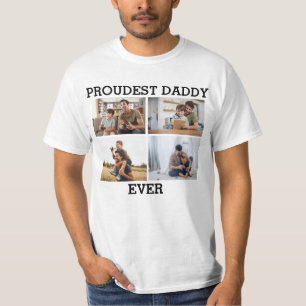 T-shirt Papa le plus fier Jamais Père Photo Collage Photo
