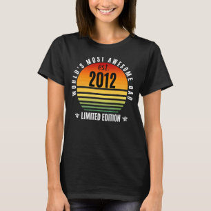 T-shirt Papa le plus génial au monde depuis 2012 Retro Fat