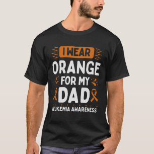 T-shirt Papa Leukemia Sensibilisation Papa Warrior Orange