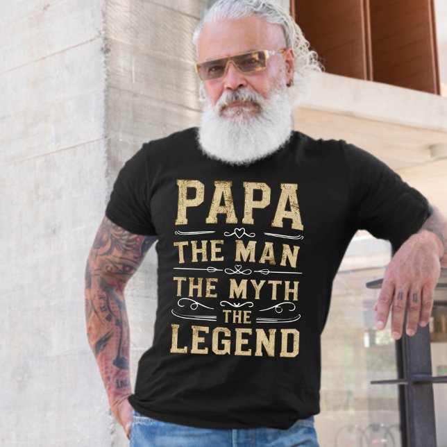 T-shirt Papa | L'Homme Le Mythe La Fête des pères Légende (Papa The Man The Myth The Legend Dark T-shirt)