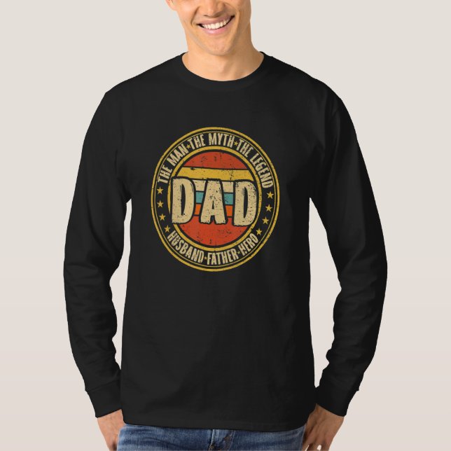 T-shirt Papa L'Homme Le Mythe La Légende Héros Mari Faite (Devant)