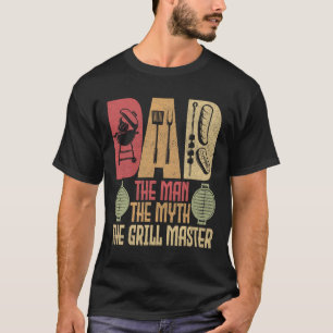 T-shirt Papa L'Homme Le Mythe Le Grill Master Bbq Party Rb