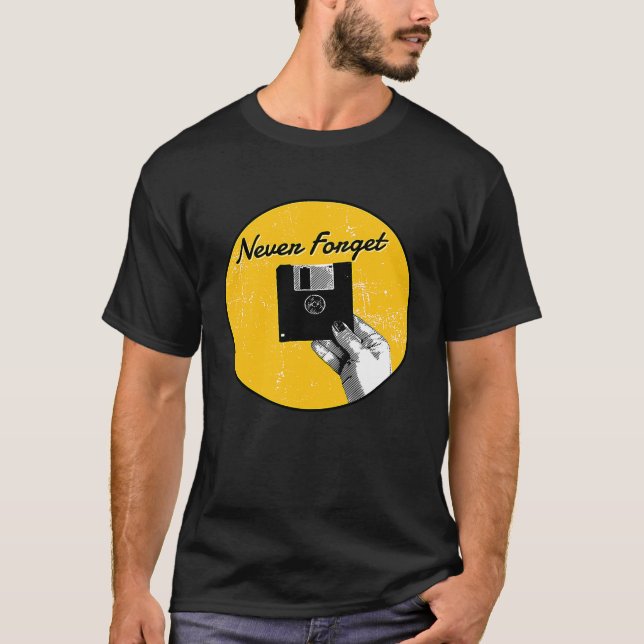 T-shirt Papa Maman 90s nerd jamais oublier disquette (Devant)