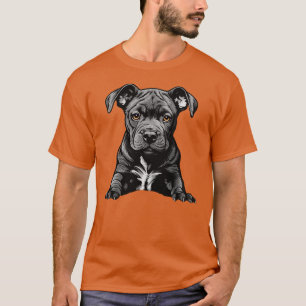 T-shirt Papa Maman Chien Fier Puppy Pitbull Noir Fidèle