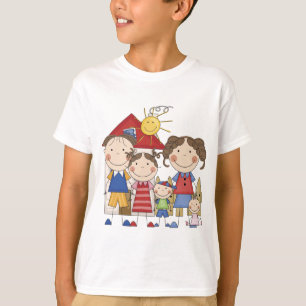 T-shirt Papa, maman, grande soeur, frère moyen, SIS de