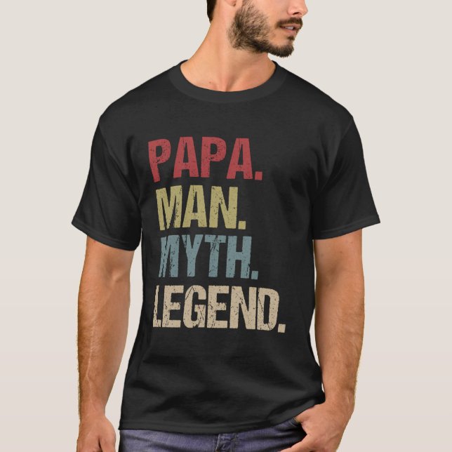 T-shirt Papa Man Myth Legend (Devant)