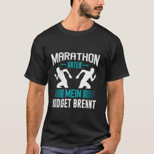 T-shirt Papa MARATHON PÈRE MON BUDGET BRÛLE Drôle de cours