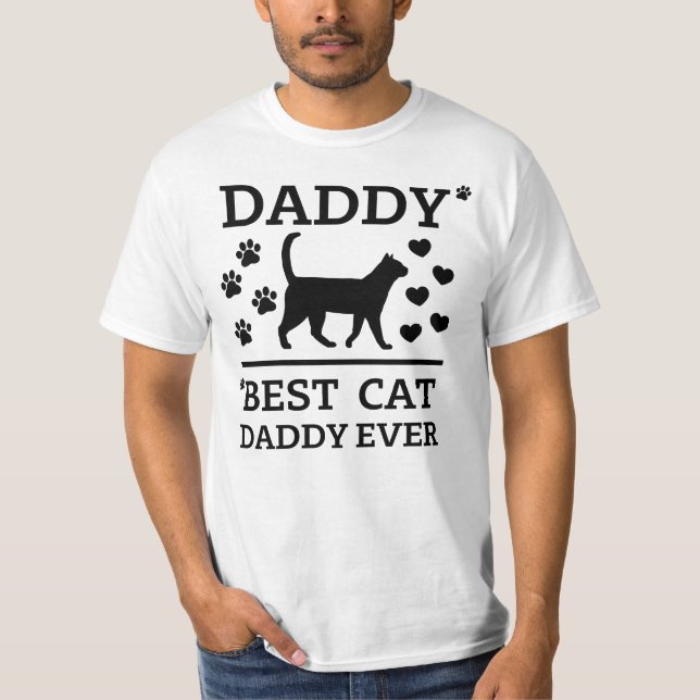 T-shirt Papa - Meilleur papa chat noir Texte ! (Devant)