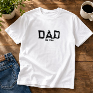T-shirt Papa Minimaliste Année de Création Nouveau Père