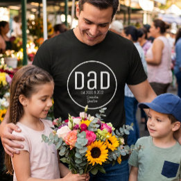 T-shirt Papa Moderne avec Noms Simples des Enfants