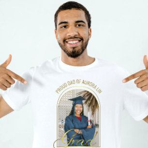 T-shirt Papa Moderne et Fier du Diplômé Photo Personnalisé