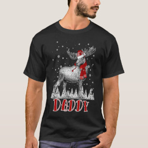 T-shirt Papa Moose Porte le chapeau du Père Noël