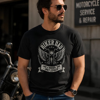 T-shirt Papa motard comme un papa normal mais en plus cool