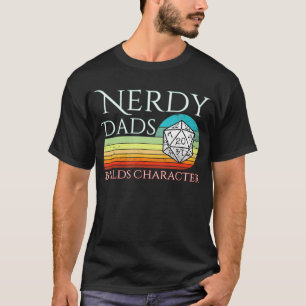 T-shirt Papa nerd construit un personnage RPG D20 Jeux fam