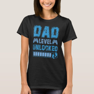 T-shirt Papa Niveau Déverrouillé Grossesse De Gamer Bientô
