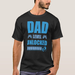 T-shirt Papa Niveau Déverrouillé Grossesse De Gamer Bientô