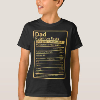 T-shirt Papa Nutrition Facts Fête des pères Cadeau pour pa