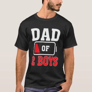 T-shirt Papa Of 2 Boys De Son Homme Père Jour Anniversaire