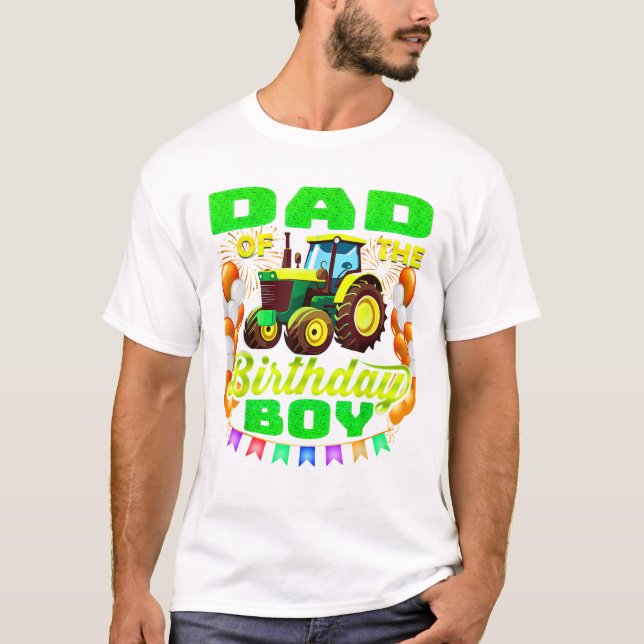 T-shirt Papa of Birthday Boy Farm (Devant)
