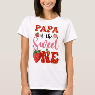 T-shirt Papa Of Sweet One Strawberry Frist 1er anniversair
