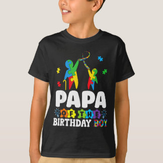 T-shirt Papa Of The Birthday Boy Autism Awareness Support 