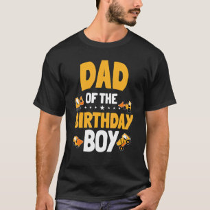 T-shirt Papa Of The Birthday Boy Construction Ouvrier Anni