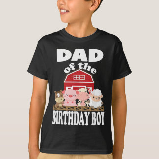 T-shirt Papa Of The Birthday Boy Farming Animals B day Par