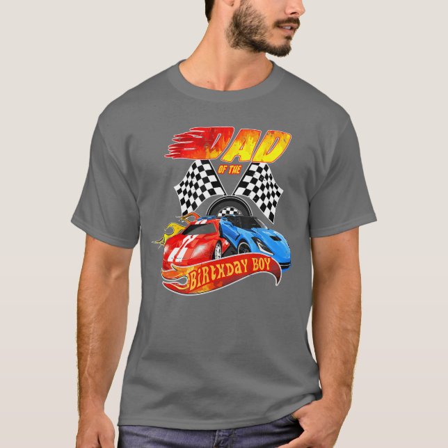 T-shirt Papa Of The Birthday Boy Race Anniversaire (Devant)