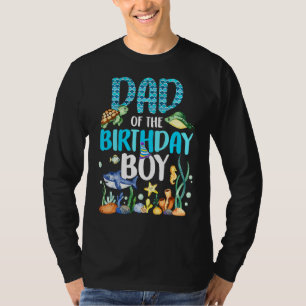 T-shirt Papa Of The Birthday Boy Sea Fish Ocean Animals Aq