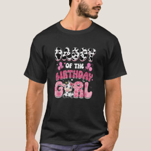 T-shirt Papa Of The Birthday Girl Cow Farm Famille 1St Bir