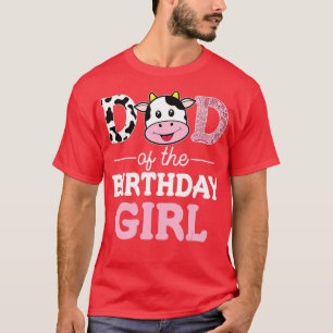 T-shirt Papa of the Birthday Girl Farm Cow Daddy Papa 1st
