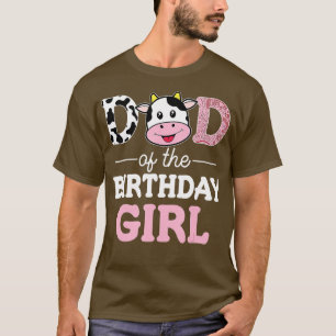 T-shirt Papa of the Birthday Girl Shirt Farm Cow Daddy Pap
