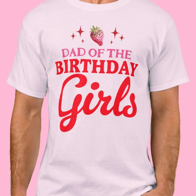 T-shirt Papa of the Birthday Girls Twins Joint Anniversair (Dad of The Birthday Girls Twins Joint Birthday T-Shirt)