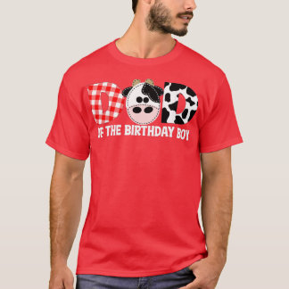 T-shirt Papa of the Birthday Pour Boy Cow Farm 1er Anniver