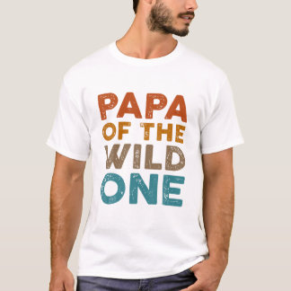 T-shirt Papa Of The Wild Fils Fille 1Er Anniversaire Gras